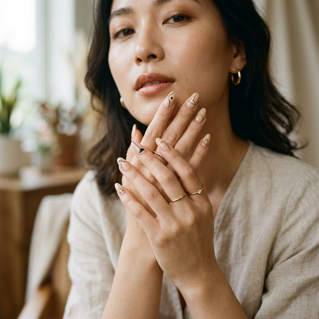 ミニマルラインアートネイル